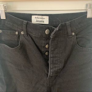 Reformation high waisted button fly skinny jeans